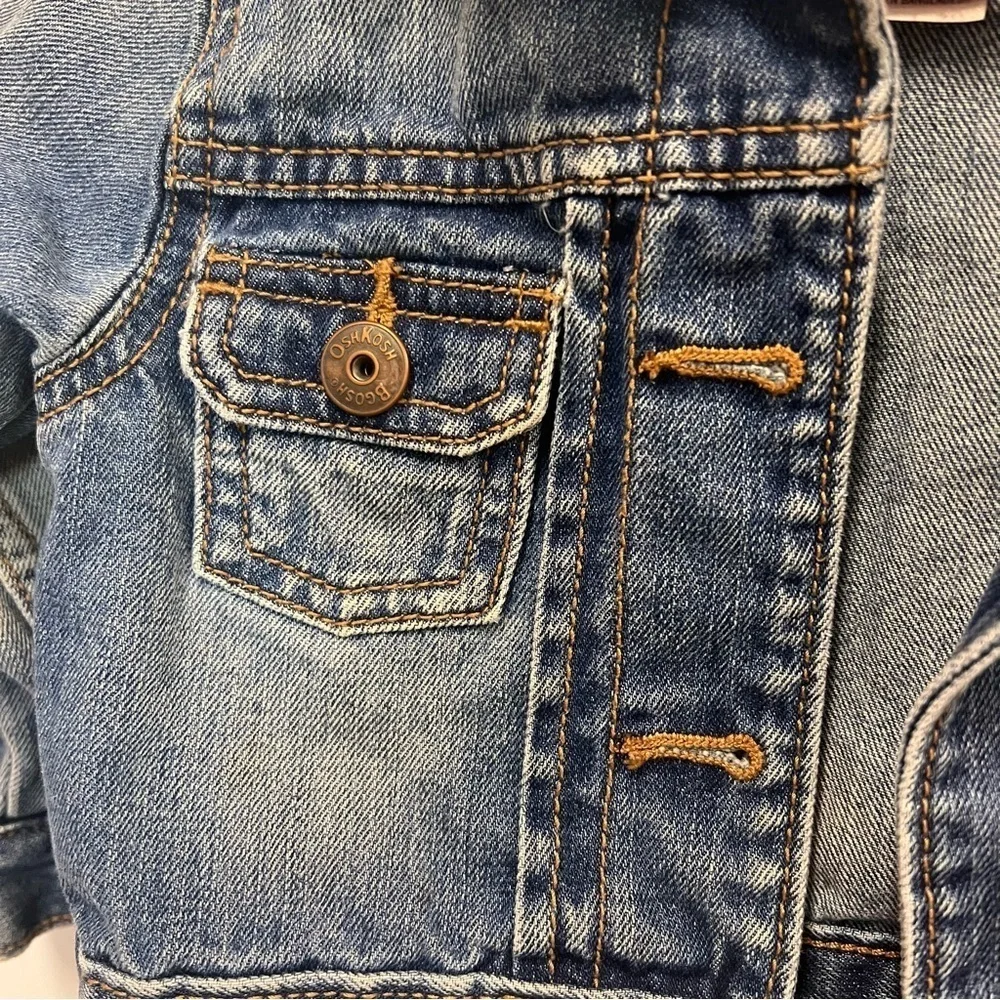 Oshkosh 100% cotton girls denim jacket in blue size 2T